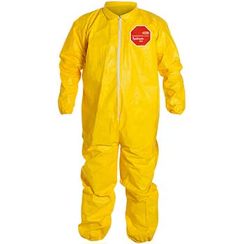 DuPont Tychem&#174; 2000 Collared Coveralls, Elastic Wrists and Ankles, Yellow, 2X-Large, 12/CS