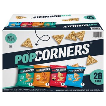 PopCorners 4 Flavor Variety Pack Popped Corn Chip Snacks, 1 oz, 28/Case