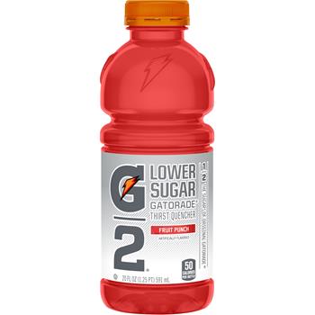 Gatorade G2 Thirst Quencher, Fruit Punch Flavored, 20 fl oz, 24 Bottles/Carton
