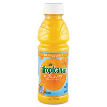 Tropicana 100% Juice, Orange, 10 oz. Bottle, 24/CS