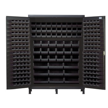 Quantum Storage Systems All-Welded Bin Cabinet, Black, 227 Bins