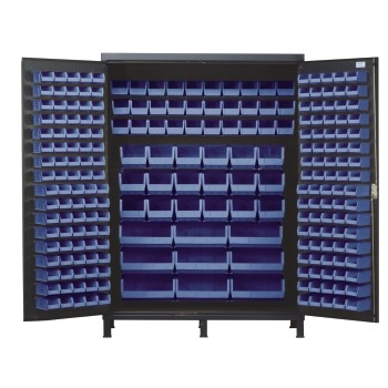 Quantum Storage Systems All-Welded Bin Cabinet, Blue, 227 Bins