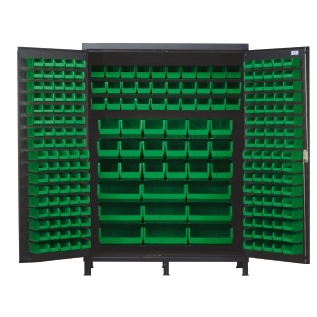 Quantum Storage Systems All-Welded Bin Cabinet, Green, 227 Bins