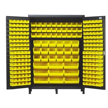 Quantum Storage Systems All-Welded Bin Cabinet, Yellow, 227 Bins