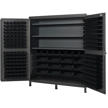 Quantum Storage Systems All-Welded Bin Cabinet, Black, 212 Bins