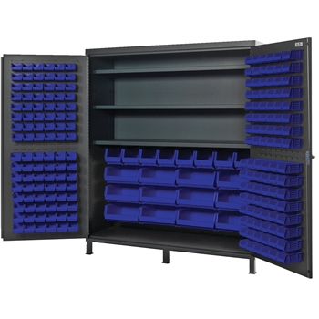 Quantum Storage Systems All-Welded Bin Cabinet, Blue, 212 Bins