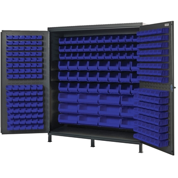 Quantum Storage Systems All-Welded Bin Cabinet, Blue, 264 Bins