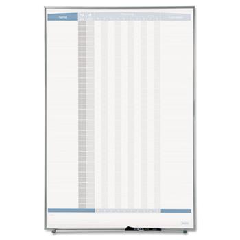 Quartet Vertical Matrix Employee Tracking Board, 34 x 23, Aluminum Frame