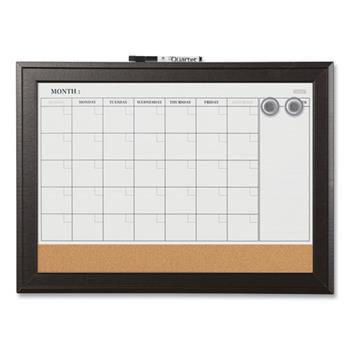 Quartet Home Decor Magnetic Combo Dry Erase with Cork Board on Bottom, 23 x 17, Espresso Wood Frame