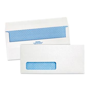 Quality Park Redi-Seal Envelope, Security, #10, Window, Contemporary, White, 500/Box