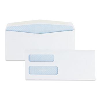 Quality Park Double Window Security Tinted Envelope, Gummed Flap, #10, White, 500/Box
