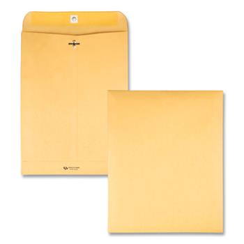 Quality Park Clasp Envelope, 9 1/2 x 12 1/2, 32lb, Brown Kraft, 100/Box