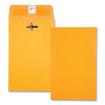 Quality Park Clasp Envelope, 4 x 6 3/8, 28lb, Brown Kraft, 100/Box