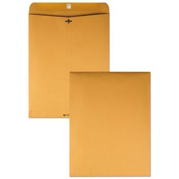 Quality Park™ Clasp Envelope, 12 x 15 1/2, 28lb, Brown Kraft, 100/Box