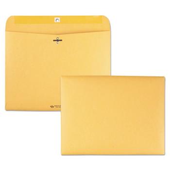 Quality Park Redi-File Clasp Envelope, Contemporary, 12 x 9, Brown Kraft, 100/Box