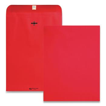 Quality Park Fashion Color Clasp Envelope, 9 x 12, 28lb, Red, 10/Pack