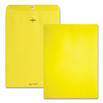 Quality Park Fashion Color Clasp Envelope, 9 x 12, 28lb, Yellow, 10/Pack
