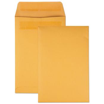 Quality Park Redi-Seal Catalog Envelope, 6 x 9, Brown Kraft, 100/Box