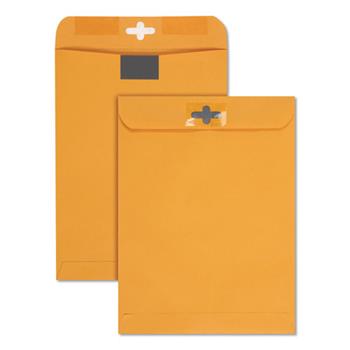 Quality Park™ 9 x 12 Postage Saving ClearClasp Envelopes, Reusable Redi-Tac™ Closure, 28 lb. Brown Kraft, 100/BX