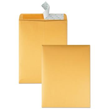 Quality Park Redi Strip Catalog Envelope, 10 x 13, 28lb, Brown Kraft, 100/Box