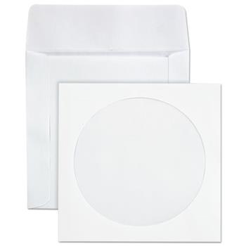 Quality Park 4 7/8&quot; x 5 Window CD/DVD Media Sleeves, Ungummed Flaps for Storage and Filing, 24 lb. White Wove, 100/BX