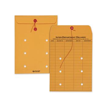 Quality Park™ Brown Kraft Kraft String &amp; Button Interoffice Envelope, 9 x 12, 100/Carton