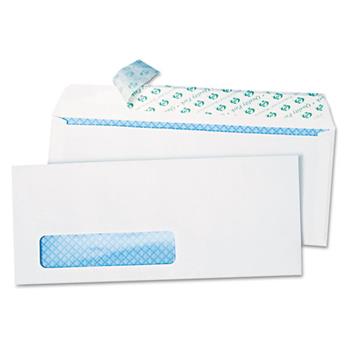 Quality Park Redi-Strip Security Tinted Window Envelope, Contemporary, #10, White, 1000/Box
