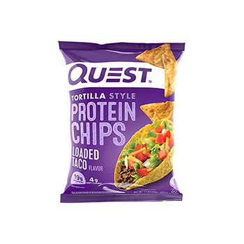 Quest Nutrition Tortilla Style Protein Chips, Loaded Taco Flavor, 1.1 oz, 8/Case