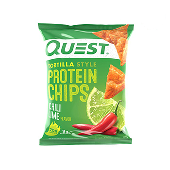 Quest Nutrition Tortilla Style Protein Chips, Chili Lime Flavor, 1.1 oz, 8/Case