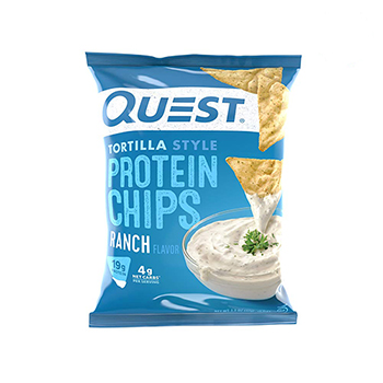 Quest Nutrition Tortilla Style Protein Chips, Ranch Flavor, 1.1 oz, 8/Case