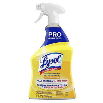 Professional Lysol Advanced Deep Clean All Purpose Cleaner, Lemon Breeze, 32 oz Trigger Spray Bottle