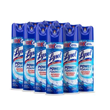 Lysol Power Foam Bathroom Cleaner, 24 oz Aerosol, 12/Carton