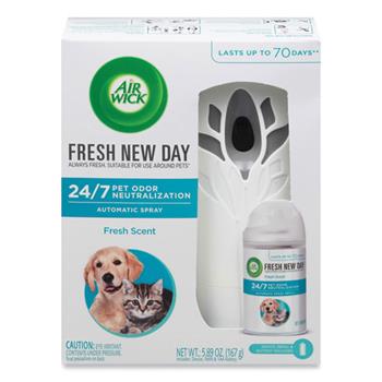 Air Wick Pet Odor Neutralization Automatic Spray Starter Kit, 6 in x 2.25 in x 7.75 in, White/Gray, 4/Carton