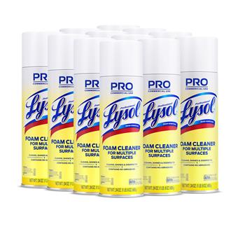 Professional Lysol Disinfectant Foam Cleaner, Fresh Scent, 24 oz Aerosol, 12/Carton