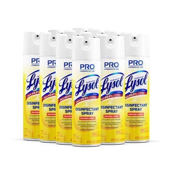 Professional Lysol Disinfectant Spray, 19 oz. Aerosol Can, Original Scent, 12/Carton