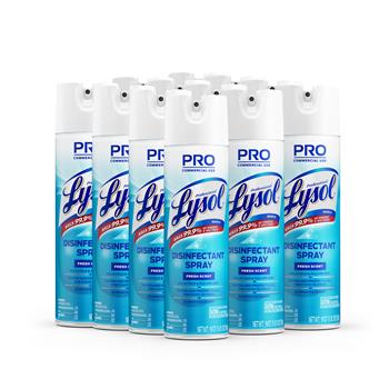 Professional Lysol Disinfectant Spray, 19 oz. Aerosol Can, Fresh Scent, 12/Carton