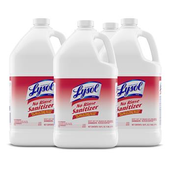 Professional Lysol No Rinse Sanitizer, 1 gal. Bottle, Unscented, 4/Carton