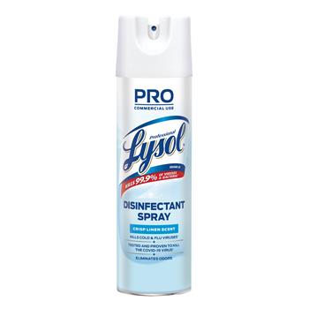Professional LYSOL&#174; Brand Disinfectant Spray, 19 oz. Aerosol Can, Crisp Linen&#174; Scent, 12/CT