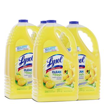 Lysol Clean &amp; Fresh MultiSurface Cleaner, Sparkling Lemon/Sunflower, 144 oz Bottle, 4/Carton