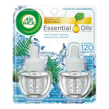 Air Wick Scented Oil Refill, Fresh Waters, 0.67oz, 2/Pack, 6 Packs/Carton