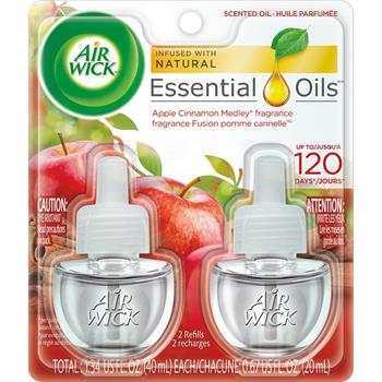 Air Wick Scented Oil Refill, Warming - Apple Cinnamon Medley, 0.67 oz, Orange, 2/Pack