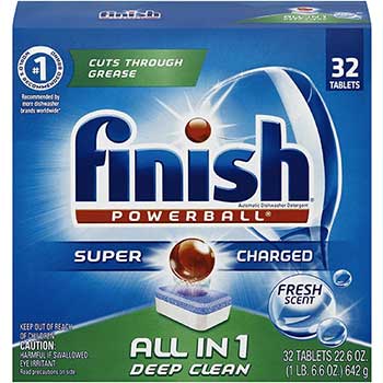 Finish Powerball Dishwasher Tabs, Fresh Scent, 32/Box