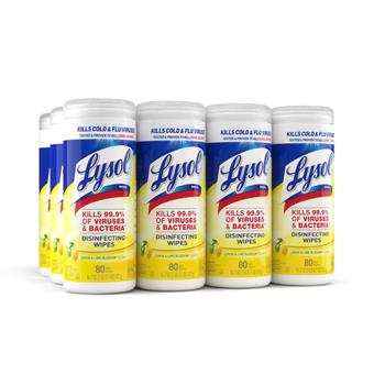 LYSOL&#174; Brand Disinfecting Wipes, Lemon &amp; Lime Blossom Scent, 35/Canister, 12 Canisters/CT