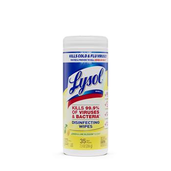 Lysol Disinfecting Wipes, Lemon &amp; Lime Blossom Scent, 35/Canister