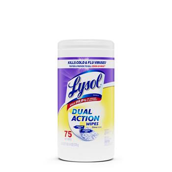 Lysol Dual Action Disinfecting Wipes, Citrus Scent, 75/Canister