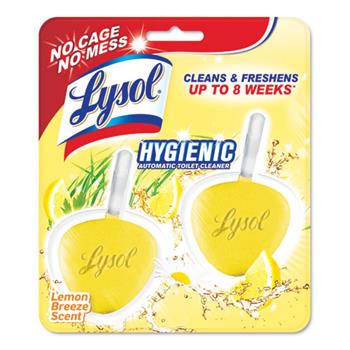 Lysol Hygienic Automatic Toilet Bowl Cleaner, Lemon Breeze, 2/PK