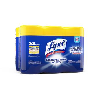 Lysol Disinfecting Wipes, Lemon and Lime Blossom Scent, 80 Wipes/Canister, 6 Canisters/Carton