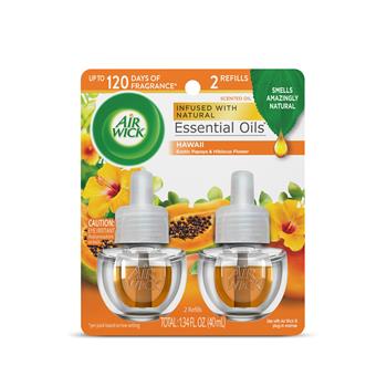 Air Wick Scented Oil Twin Refill, Hawaii Exotic Papaya &amp; Hibiscus Flower, 0.67 oz 2/Pack