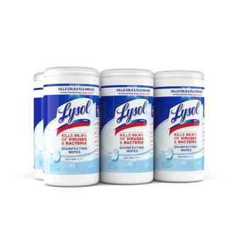 Lysol Disinfecting Wipes, Crisp Linen Scent, 80/Canister, 6 Canisters/Carton
