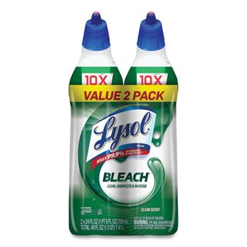 Lysol Disinfectant Toilet Bowl Cleaner with Bleach, Liquid, 24 oz, 2/PK